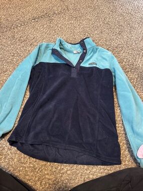 Columbia women’s Navy and Teal Snap Pullover Fleece